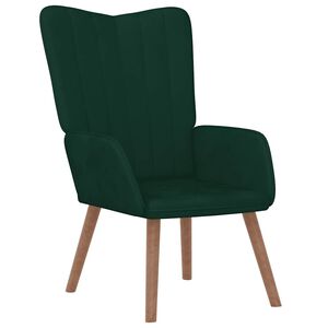 vidaXL Scaun de relaxare, verde &icirc;nchis, catifea