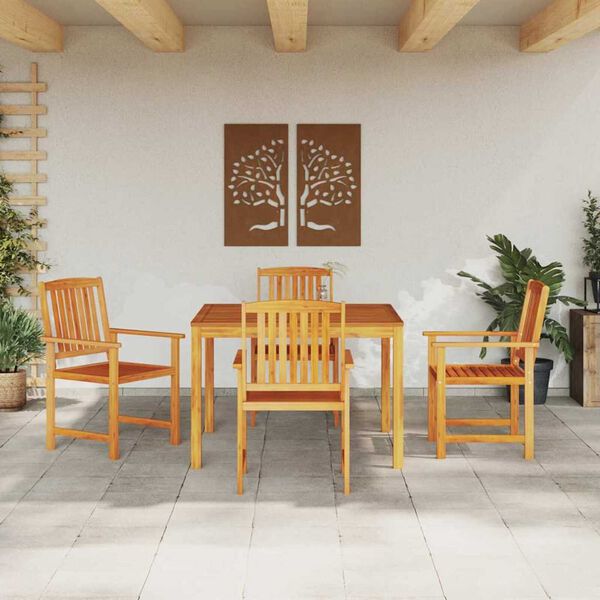 vidaXL Set de masă pentru grădină 5 pcs Maro Lemn Solid de Acacia