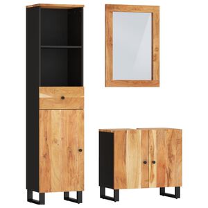 vidaXL Set mobilier de baie, 3 piese, lemn masiv de acacia
