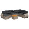 vidaXL Set canapele de grădină, 9 piese, cu perne, gri, poliratan