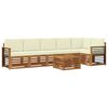 vidaXL Set canapea sectională cu pernă 7 pcs Natural și Crem