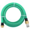 vidaXL Furtun de aspirație cu racorduri din alamă, verde 1,1" 10 m PVC