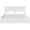 vidaXL Cadru de pat cu headboard Alb 160 x 200 cm Lemn compozit