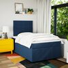 vidaXL Pat box spring cu saltea, albastru, 120x190 cm, material textil