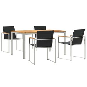 vidaXL Set de masă pentru grădină 5 pcs Maro Lemn solid de tec