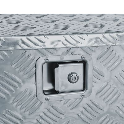 vidaXL Cutie din aluminiu, 70 x 24 x 42 cm, formă trapez, argintiu