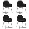 vidaXL Scaune de dining 4 pcs Catifea Negru 55 x 50 x 84 cm