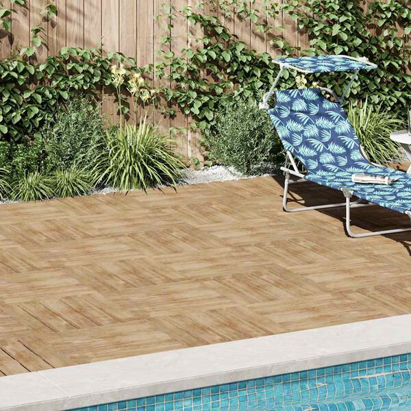 vidaXL Plăci de pardoseală, 18 buc., maro, 50 x 50 cm, lemn