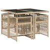 vidaXL Set mobilier de grădină cu perne, 5 piese, bej, poliratan