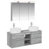 vidaXL Set de mobilier pentru baie 4 pcs Sonoma gri
