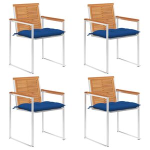 vidaXL Scaune de grădină cu perne, 4 buc., lemn masiv de acacia