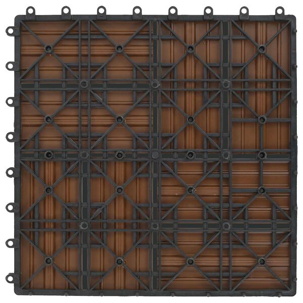 vidaXL Plăci pentru Deck 11 pcs Lemn de tec 30 x 30 cm Lemn compozit