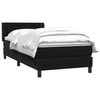 vidaXL Pat box spring cu saltea, negru, 80x210 cm, catifea