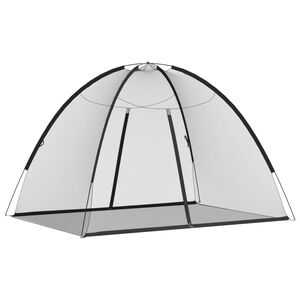 vidaXL Plasa ț&acirc;nțari Mongolia cu uși, 220 ochiuri negru 200x150x140 cm