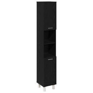vidaXL Dulap de Baie Stejar Negru 30 x 30 x 179 cm Lemn prelucrat