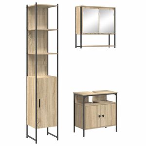 vidaXL Set de mobilier pentru baie 3 buc. Stejar Sonoma