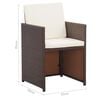 vidaXL Set mobilier de grădină cu perne, 15 piese, maro, poliratan