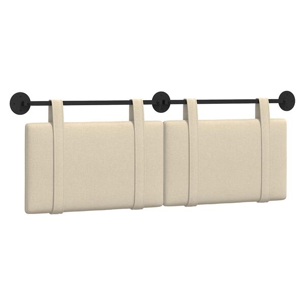 vidaXL Cap de pat suspendat Pe perete Crem 150 x 55 x 5 cm țesătură