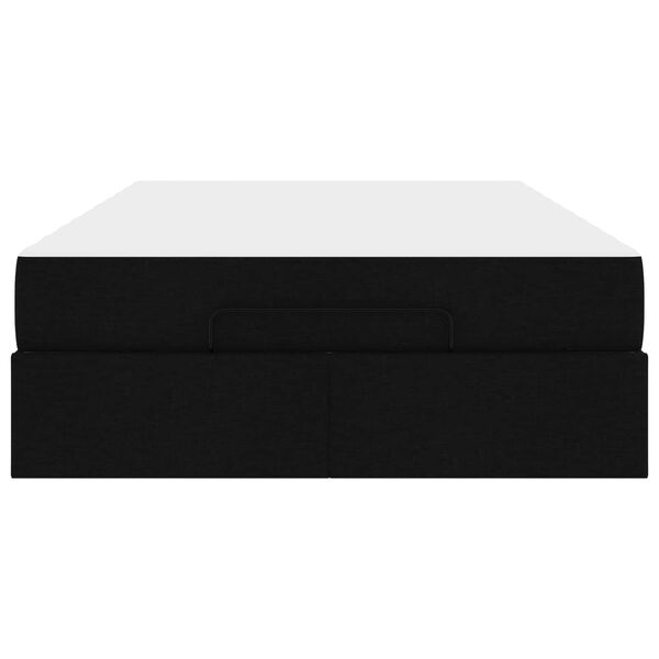 vidaXL Cadru de pat cu saltea cu saltea 2 pcs Negru țesătură