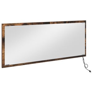 vidaXL Oglindă Pe perete Stejar fumuriu 90 x 8,5 x 37 cm Lemn compozit