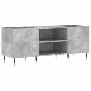 vidaXL Dulap pentru discuri gri beton, 121x38x48 cm, lemn prelucrat