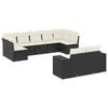vidaXL Set mobilier de grădină cu perne, 9 piese, negru, poliratan
