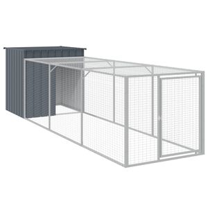 vidaXL Coteț de pui cu incintă antracit 110x405x110 cm oțel galvanizat