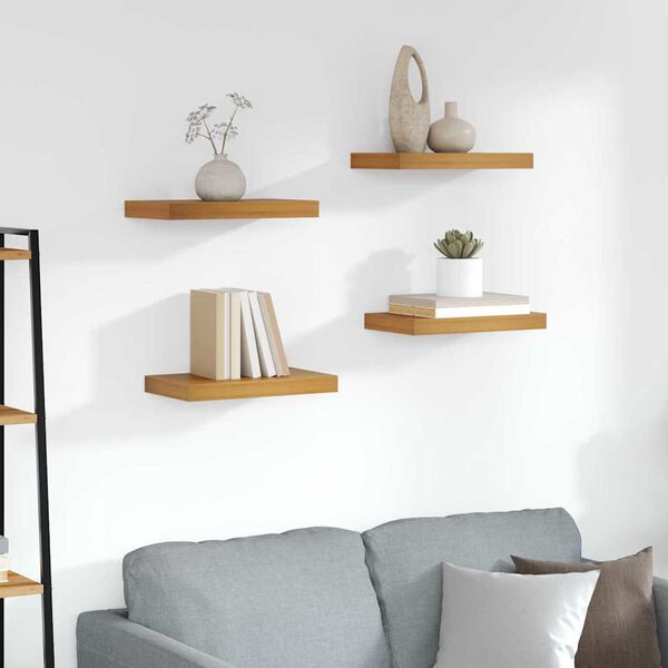 vidaXL Raft de perete 4 pcs Maro 40 x 23,5 x 4 cm Lemn compozit