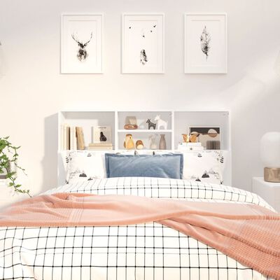 vidaXL Tăblie de pat cu dulap, alb, 120x19x103,5 cm
