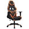 vidaXL Scaun de gaming cu suport picioare, negru/oranj, piele eco