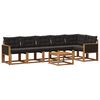 vidaXL Set de canapele de exterior 7 buc. Natural și Negru