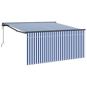 vidaXL Cortina Retractabilă Albastru și Alb 300 x 250 cm