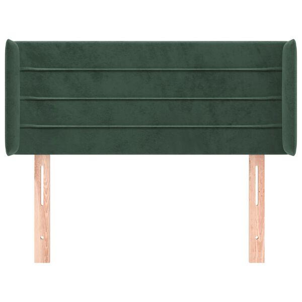 vidaXL Tăblie pat cu aripioare verde &icirc;nchis 83x16x78/88 cm catifea