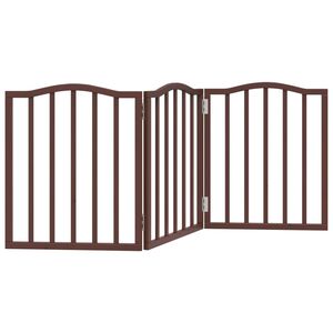 vidaXL Poartă de c&acirc;ini pliabilă 3 panouri stejar maro 150 cm lemn plop