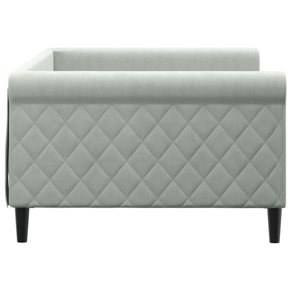 vidaXL Cadru de pat, gri deschis, 100x200 cm, catifea