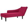 vidaXL Sezlong cu cotiera dreapta Wine Red Velvet