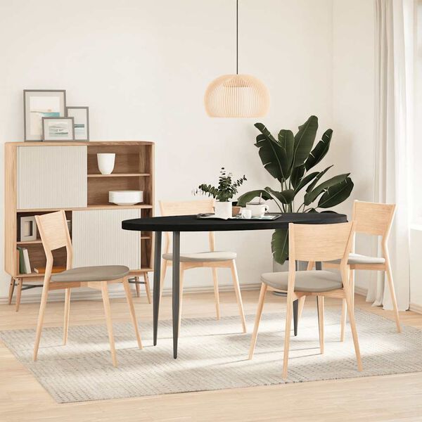 vidaXL Blat de masă maro &icirc;nchis 140x60x4 cm lemn masiv de stejar oval