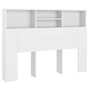 vidaXL Dulap pentru tăblie de pat, alb, 140x19x103,5 cm