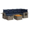 vidaXL Set canapele de grădină, 7 piese, cu perne, gri, poliratan
