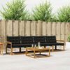 vidaXL Set de canapele de exterior cu pernă 5 pcs Natural și Negru