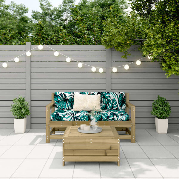 vidaXL Set canapea de grădină, 3 piese, lemn de pin tratat