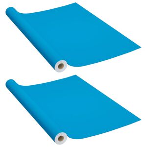 vidaXL Folii de mobilier autoadezive, 2 buc., azuriu, 500 x 90 cm, PVC