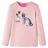 vidaXL Tricou copii cu m&acirc;neci lungi, roz deschis 104