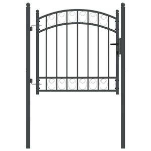 vidaXL Poartă de gard EMMEN 100 x 100 cm Oțel vopsit &icirc;n pulbere Gri