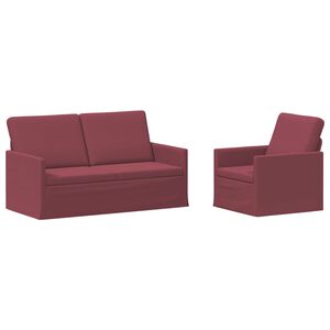 vidaXL Set de canapea 2 pcs Roșu Vin Țesătură
