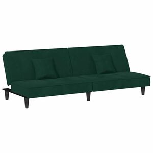 vidaXL Canapea extensibilă, verde &icirc;nchis, catifea