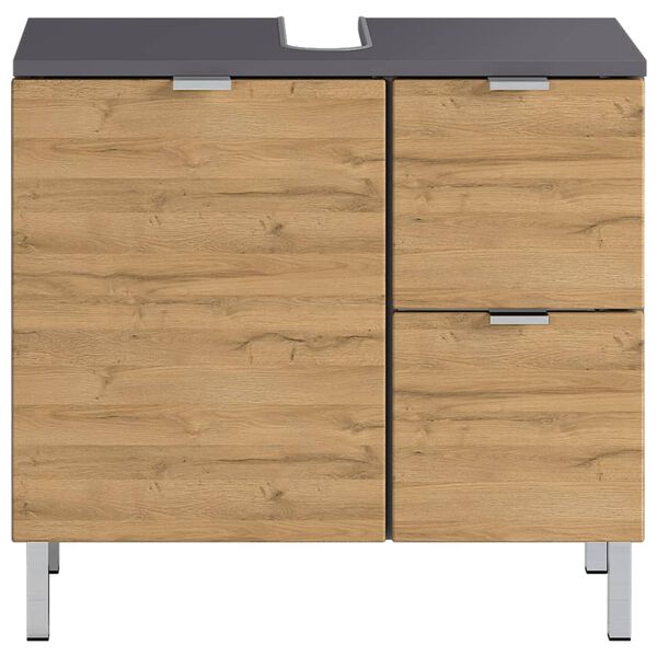 Germania Dulap lavoar GW-Mauresa 34x60x56 cm grafit și stejar Grandson