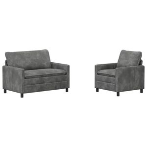vidaXL Set de canapea 2 buc. Gri deschis Poliester