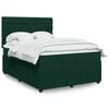 vidaXL Pat box spring cu saltea, verde &icirc;nchis, 160x200 cm, catifea