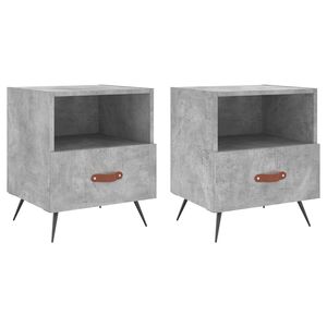 vidaXL Noptiere, 2 buc., gri beton, 40x35x47,5 cm, lemn compozit